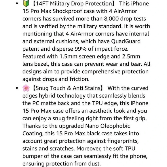 Humixx Translucent Black Case For iPhone 15 Pro Max 6.7” Kickstand Mag-Guard - Picture 10 of 10